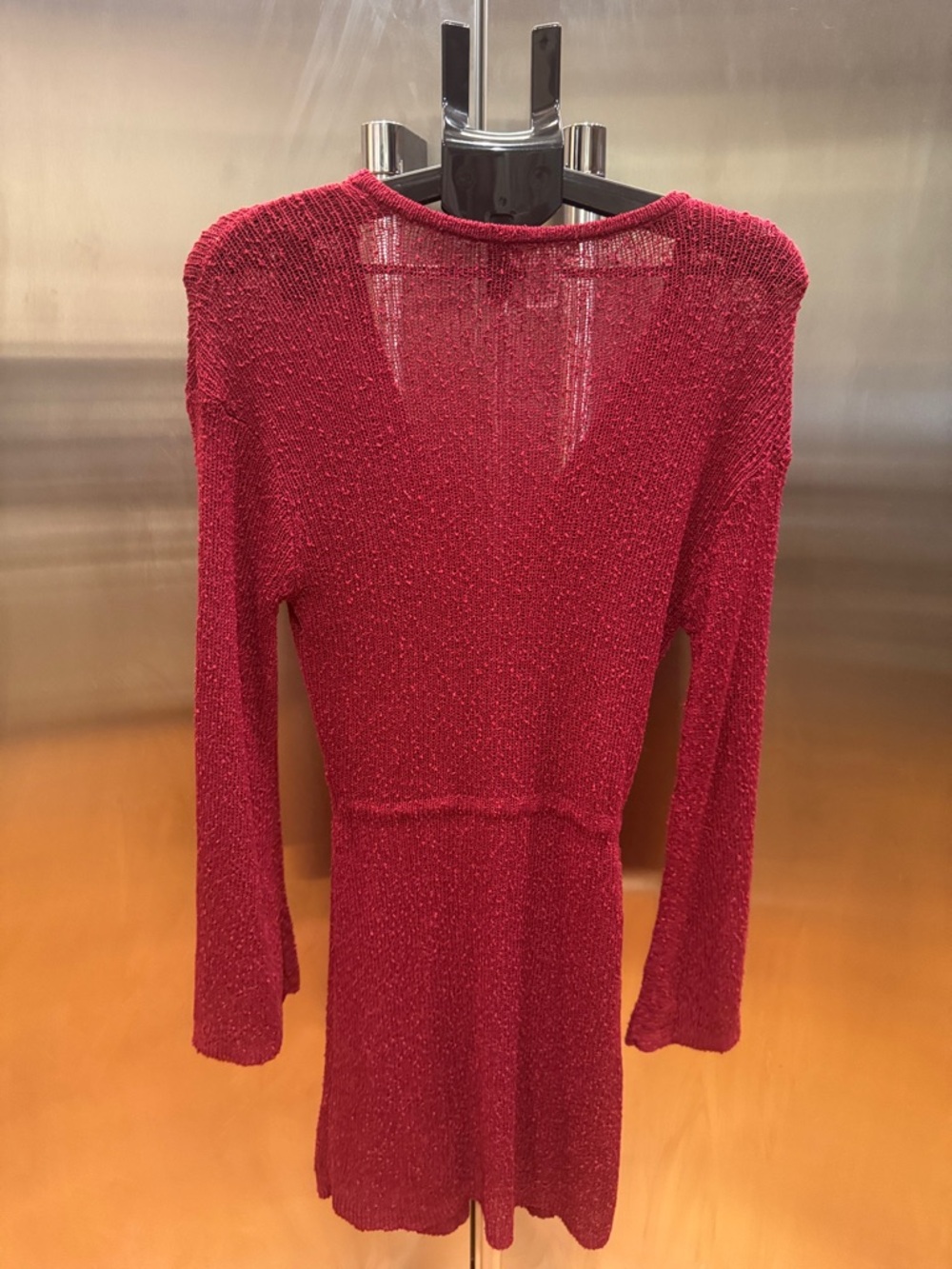 l*space Crimson Wrap Knit Swim Dress Cover Up with Tie Waist - Picture 10 of 13